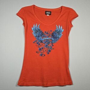 VANCE Biker Wear Sturgis Black Hills Harley Rally 2013 Orange Blue Tee Large